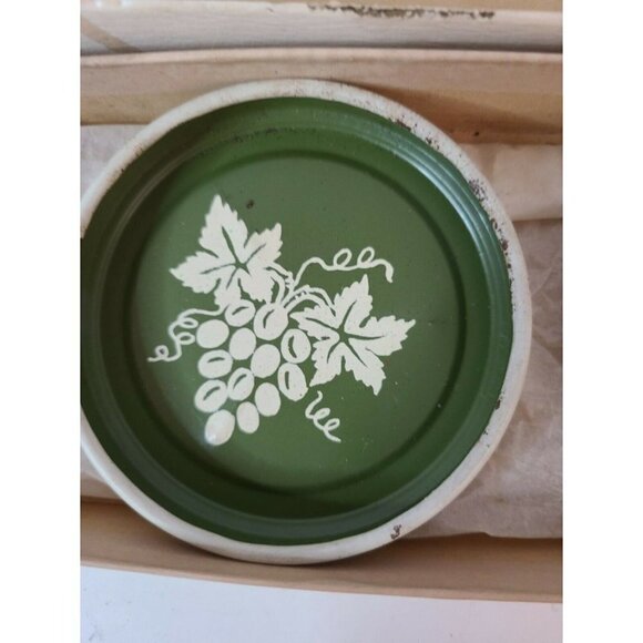 VINTAGE Maison Jar Lid Set Handpainted Set Of 4 - Picture 3 of 7